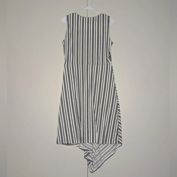 Banana Republic‎ Women's Striped Fit & Flare Asymmetrical Midi Sleeveless Dress - Picture 2 of 6